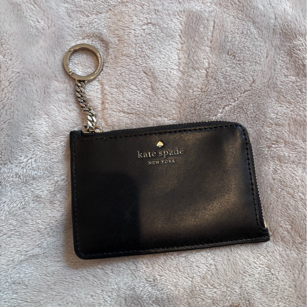 Kate Spade Black Leather Keychain Pouch